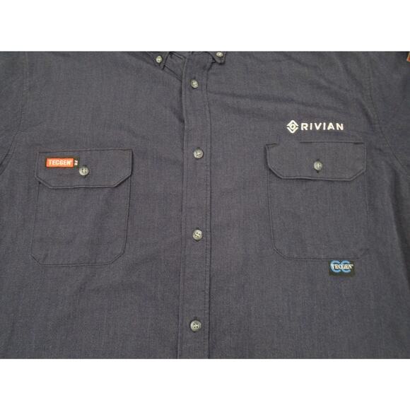 Rivian automotive official Tecgen FR Size XL Navy Work Button Shirt - Used - Picture 2 of 12